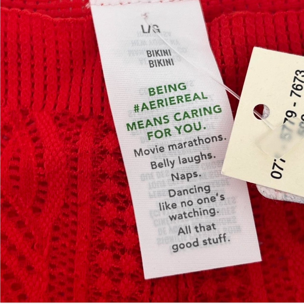 Aerie Red Crochet Knit Bikini Boyshort Underwear – Size Large NWT - Picture 3 of 5